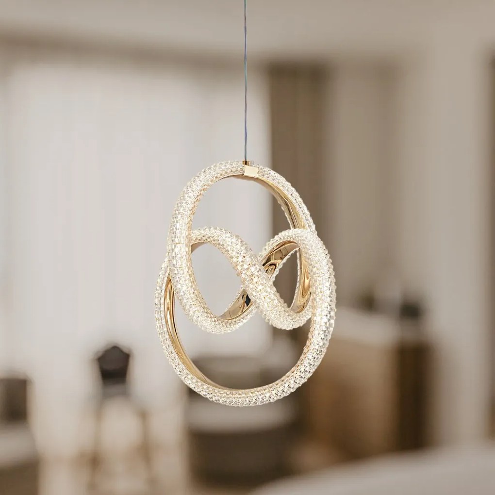 Toolight Toolight, LED závesné svietidlo 24W, 4000K, G068-CP, zlatá, OSW-08665