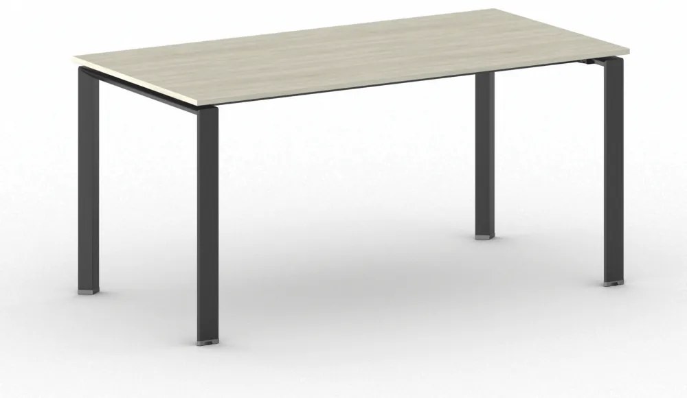 Rokovací kancelársky stôl PRIMO INFINITY, 160x80 cm, čierna podnož, dub prírodný
