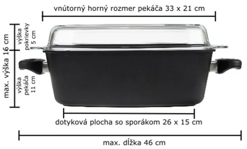 AMT Gastroguss Titánový pekáč 33 x 21 x 11cm / 5.5 l s pokrievkou