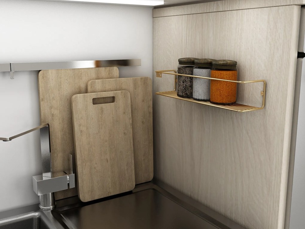 Nástenná polica BANYO zlatá