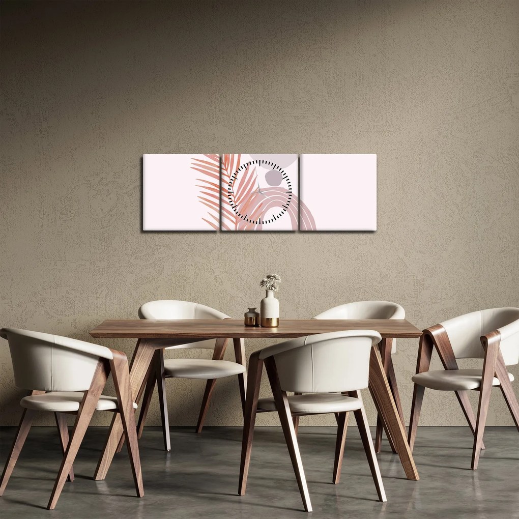 Obraz - Fialový minimalizmus N⁰1 (s hodinami) (90x30 cm)
