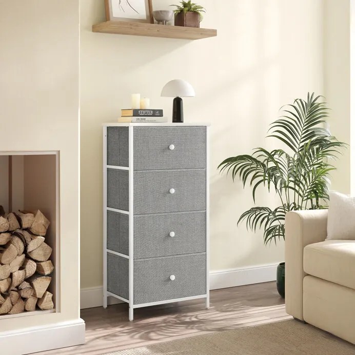 Autronic BONTEC Komoda 45x30x92cm, mdf, sivá, AUK-E1031 GREY Farba: Biela