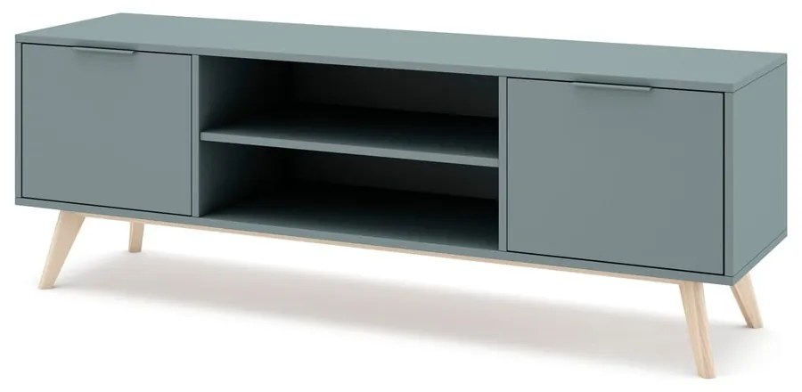 Zelenosivý TV stolík 140x53 cm Pisco – Marckeric