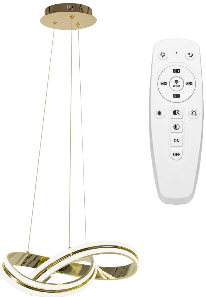 Toolight - LED stropné svietidlo APP818-CP + diaľkové ovládanie, zlatá, OSW-04028