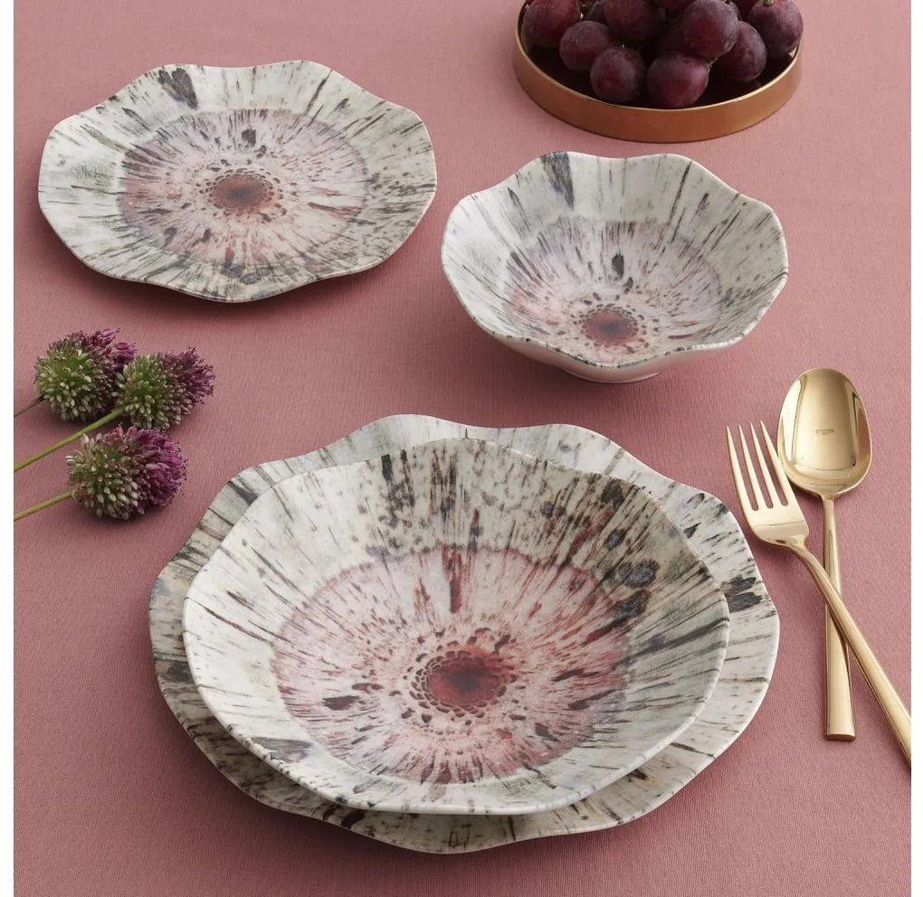 Jedálenská sada 24 ks pestrofarebná/porcelán