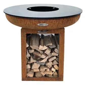Hnedý vonkajší gril na drevo Remundi Carus M, ø 82 cm