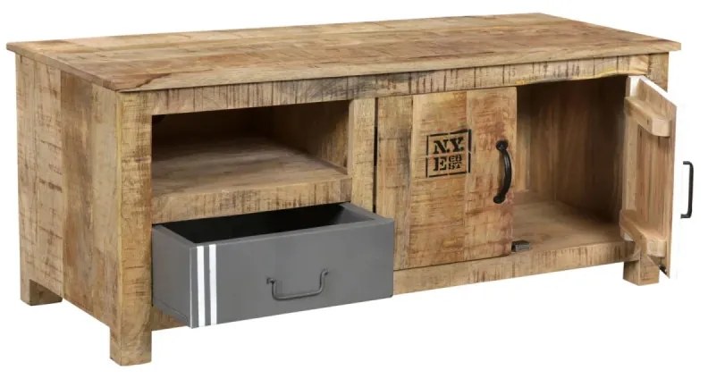 furniture-nabytek.cz - Masívny TV stolík Pune z mangového dreva, lakovaný, prírodný – 115×43×45 cm