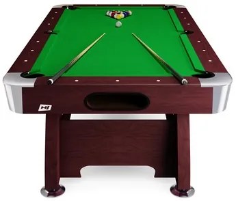 Hop-Sport Biliardový stôl Vip Extra 7 FT višňovo/zelený