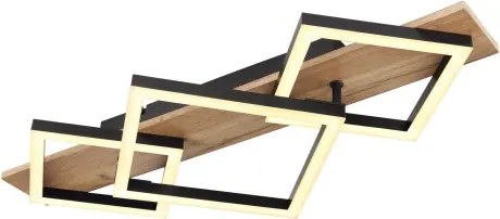 Stropné LED osvetlenie Beatrix 61 cm, kov/drevo%