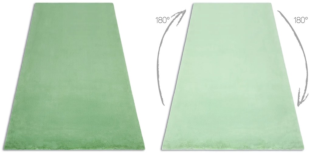 Koberec BUNNY, zelený, imitácia králičej kožušiny