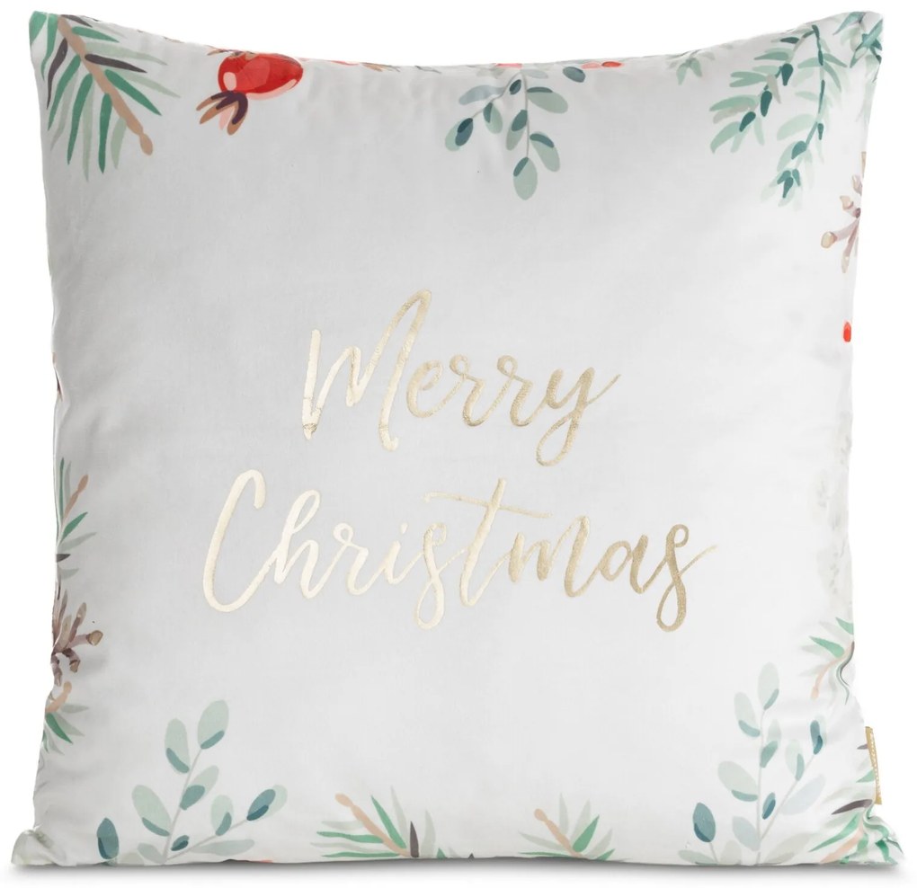 VIANOČNÁ DEKORAČNÁ OBLIEČKA NA VANKÚŠ MERRY1 45X45 CM VZOROVANÁ
