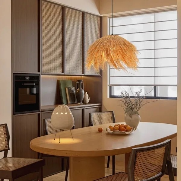 Immax 08272L - Luster na lanku NATURALEZA 1xE27/40W/230V pr. 55 cm ratan