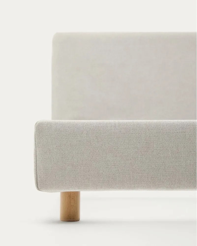 Sivá čalúnená jednolôžková posteľ bez roštu 90x200 cm Valma – Kave Home