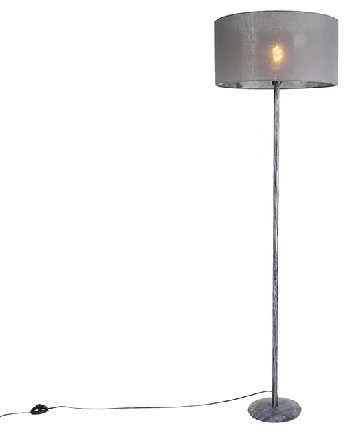 Stojaca lampa sivá so sivým tienidlom 50 cm - Simplo
