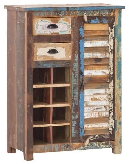 furniture-nabytek.cz - Masívna komoda Wakefield z recyklovaného dreva, lakovaná, viacfarebná – 77×42×108 cm