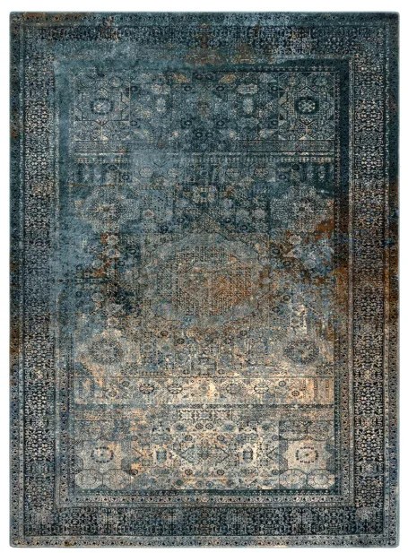 Koberec OMEGA MAMLUK rozeta / vintage, tmavomodrý