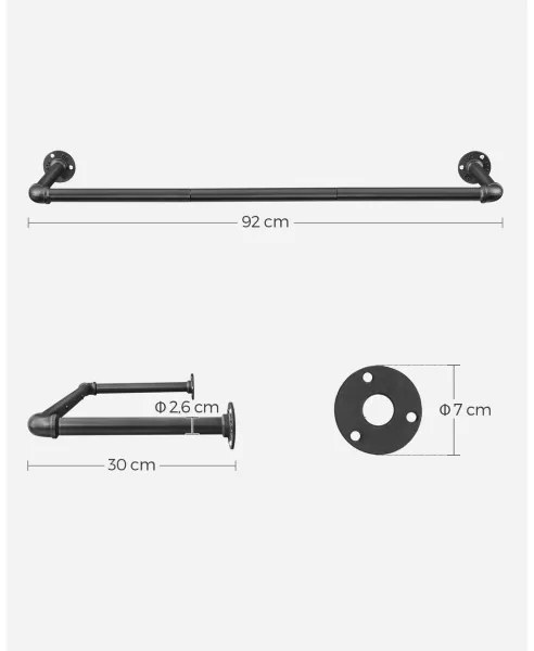 Sada 2 ks nástenných vešiakov na ramienka LINEA, čierna