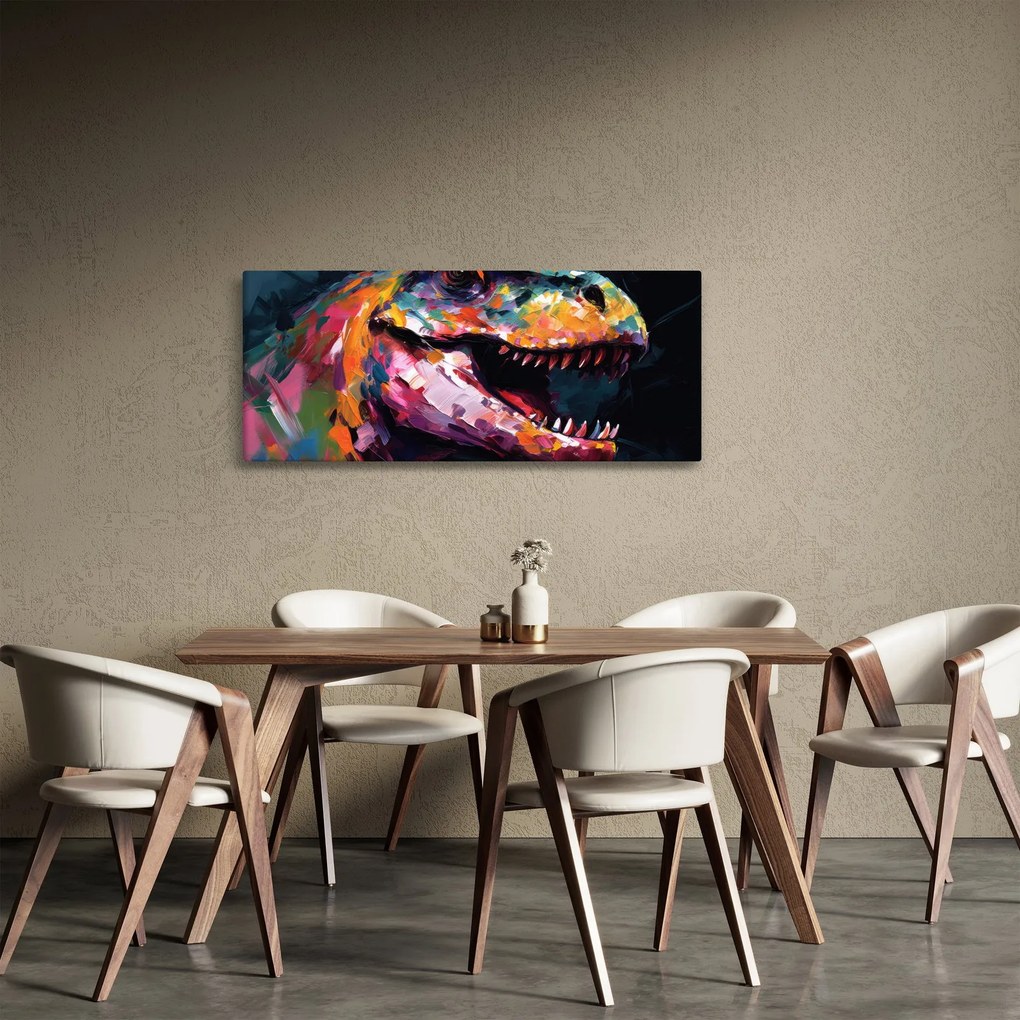 Obraz - Dinosaurus, maľba (120x50 cm)