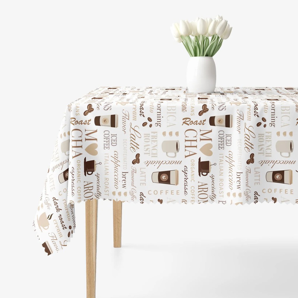 Goldea hranatý teflónový obrus - kávové menu 100 x 140 cm