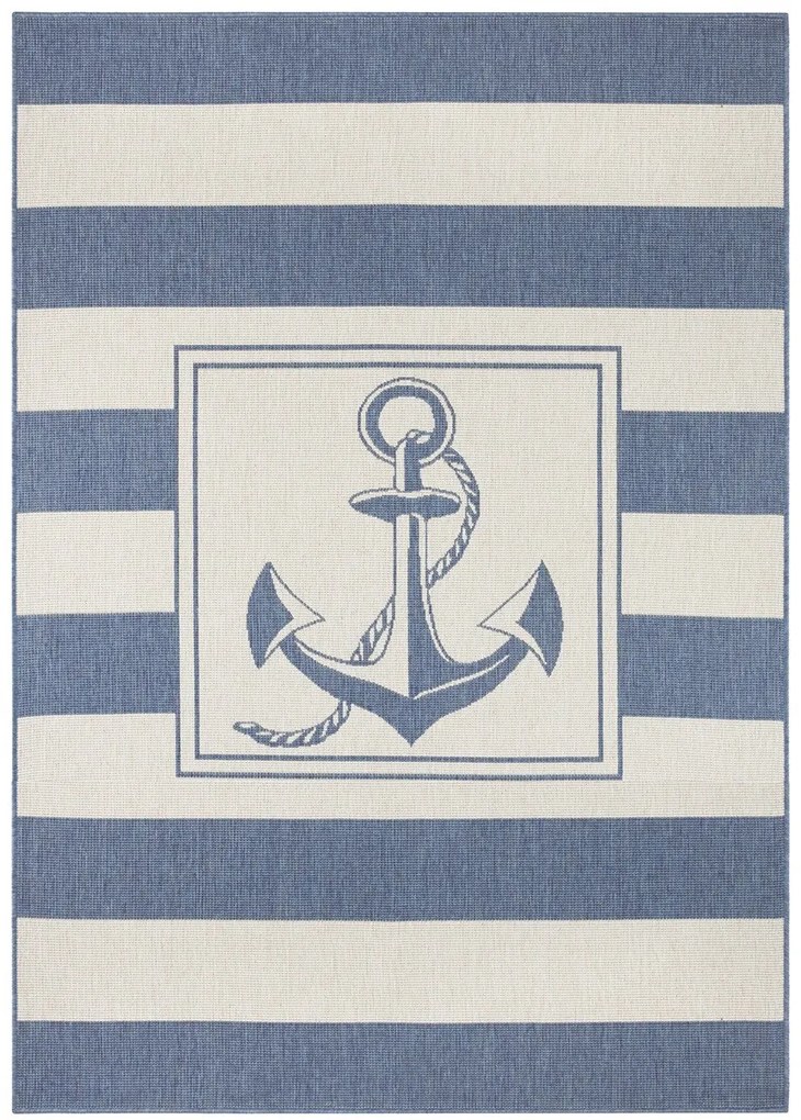 Kusový koberec Twin Supreme 104143 Blue / Cream – na von aj na doma, 120x170, modrá, chodba / predsieň, Hanse Home