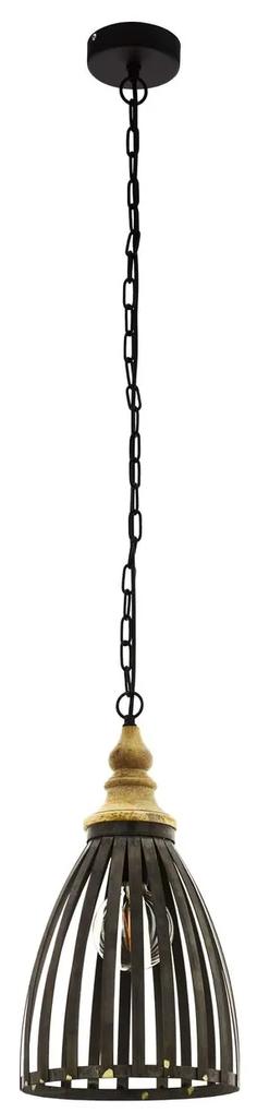 EGLO Závesný luster na reťazi OLDCASTLE, hnedý, 25,5cm