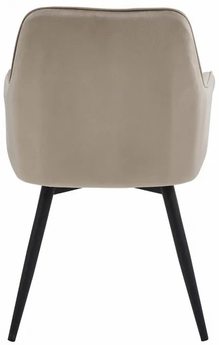 Jedálenská otočná stolička NANA360 zamatová, tmavobéžová (čierne nohy)