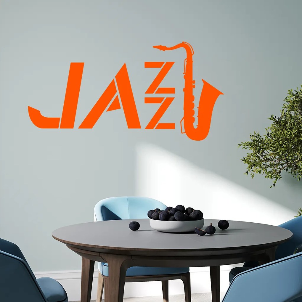 Veselá Stena Samolepka Jazz Farba: šedá, Veľkosť: 100 x 51 cm