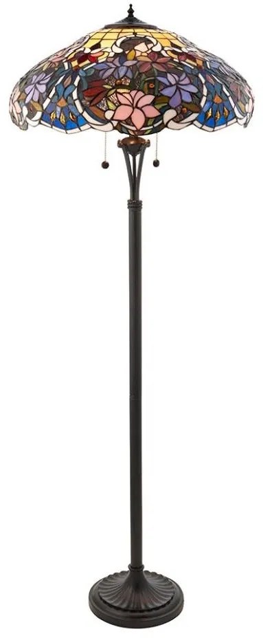 Endon 64323 - Stojacia lampa Tiffany SULLIVAN 2xE27/60W/230V priemer 56 cm