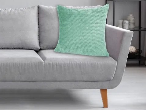 Dekoračný vankúš ZigZag 60x60 cm, mätová zelená%