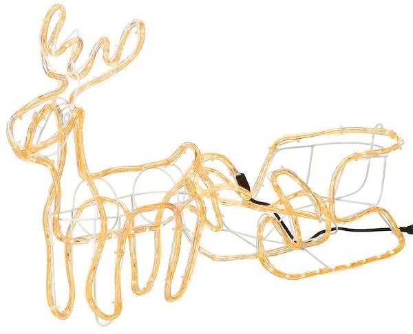 Led sob 130 cm vianočný so saňami, svetelná dekorácia do záhrady SPRINGOS CL1226