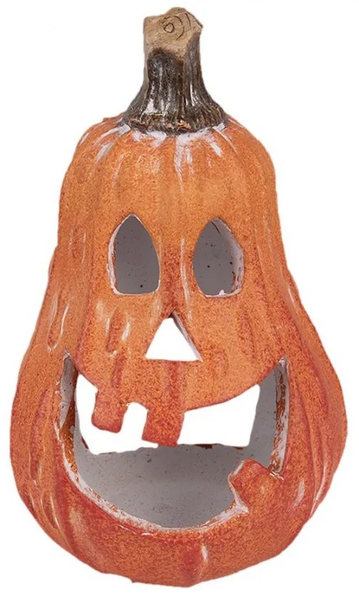 Oranžová keramická dekorácia tekvice Halloween - 11*10*18 cm