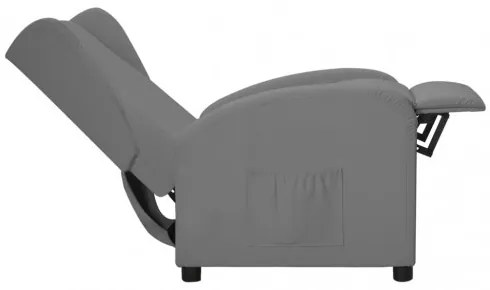 vidaXL Sklápacie kreslo wingback sivé umelá koža-