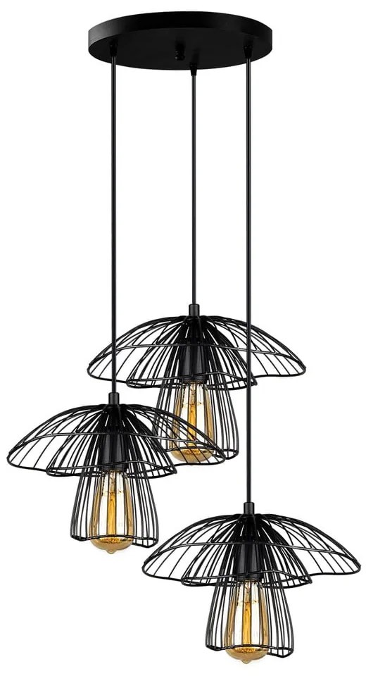 Čierne závesné svietidlo Squid Lighting Root, výška 117 cm