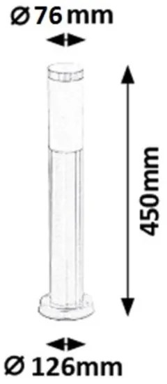 Rabalux 8263 - Vonkajšia lampa INOX TORCH 1xE27/25W IP44