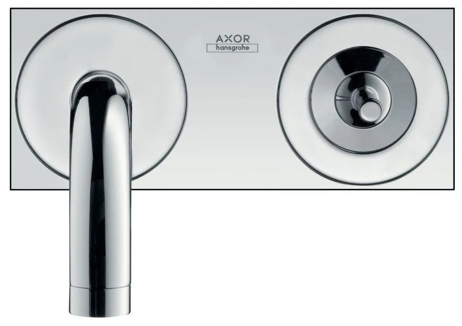 AXOR Uno páková (joysticková) umývadlová batéria pod omietku, pre nástennú montáž, s krycou doskou, výtok 225 mm, chróm, 38115000