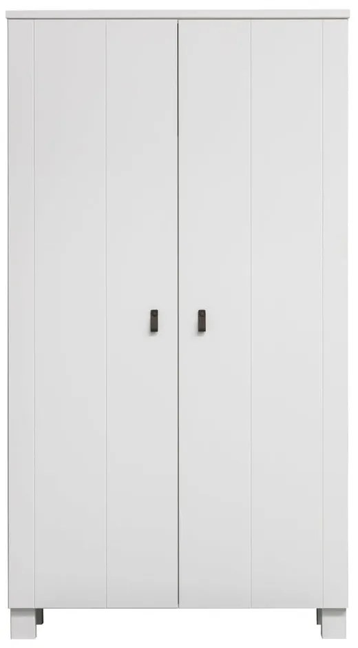 Biela šatníková skriňa z borovicového dreva 111x202 cm Ties – WOOOD