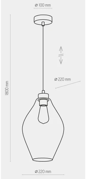 Luster na lanku TULON 1xE27/60W/230V