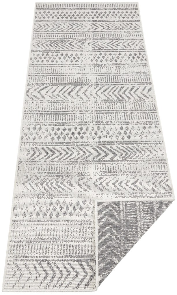 NORTHRUGS - Hanse Home koberce Kusový koberec Twin Supreme 103862 Grey / Cream – na von aj na doma - 80x350 cm