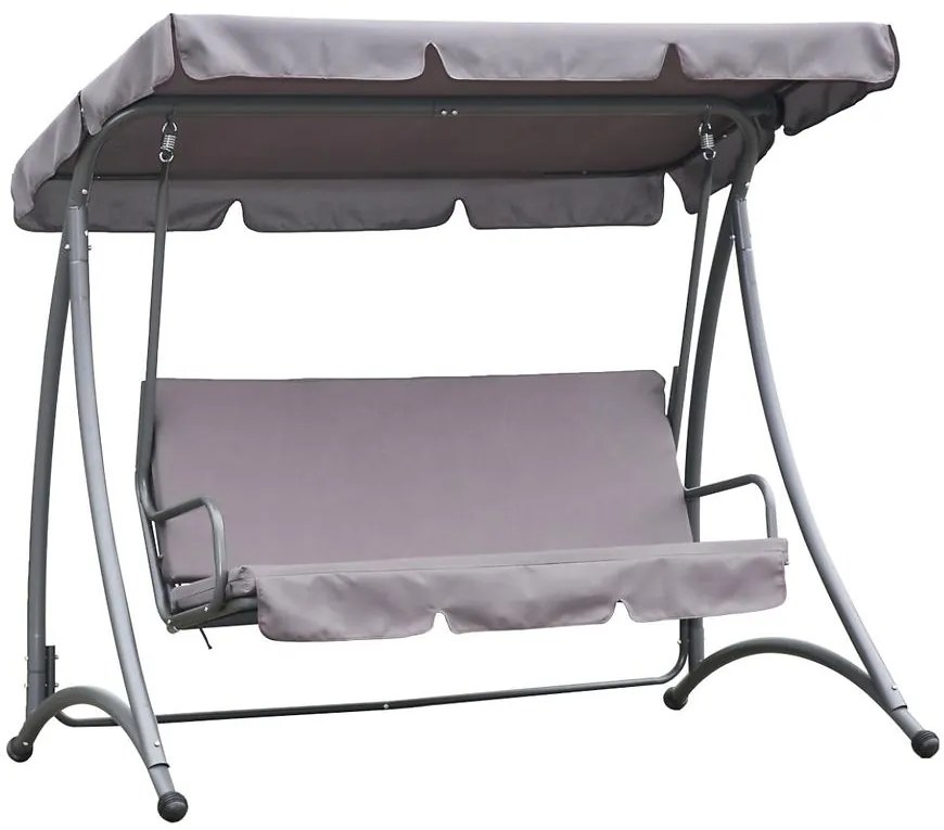 Záhradná hojdačka sivá s vankúšom