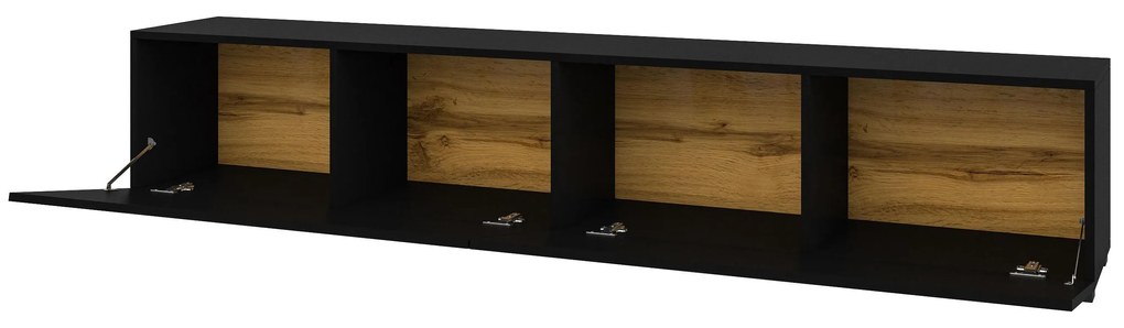 Tv stolík/skrinka Avernic Typ 40 (onyx čierna + dub wotan). Akcia -20%. Vlastná spoľahlivá doprava až k Vám domov. 1042067