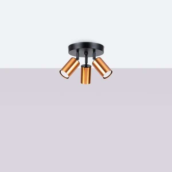 Sollux SL.1377 - Bodové svietidlo WINX 3xGU10/10W/230V čierna/meď