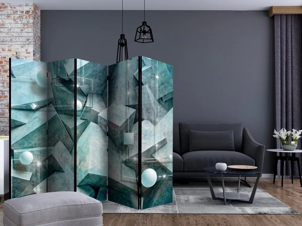 Artgeist Paraván - Concrete Cubes (Green) [Room Dividers]