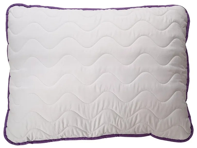 Guľôčkový vankúš BELLA LAVENDER 70x90 cm, biely