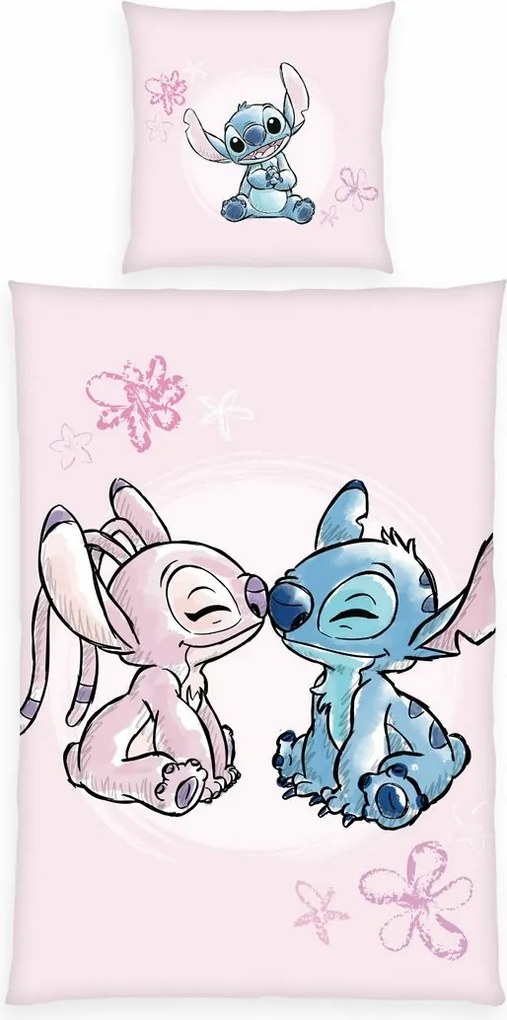 Herding Flanelové obliečky Stitch, 135 x 200 cm, 80 x 80 cm