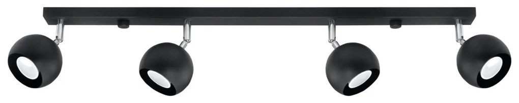 Bodové svietidlo Oculare, 4x čierne kovové tienidlo, (možnosť polohovania)