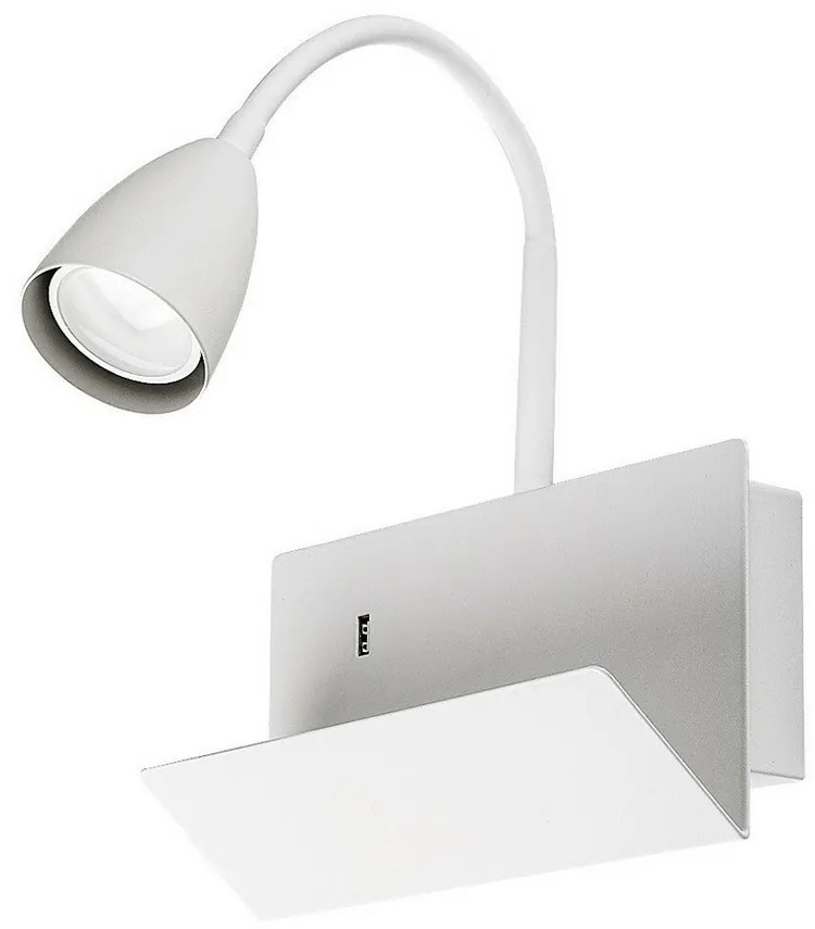 Rabalux 71090 nástenná lampa s odkladacím priestorom Tacito, biela