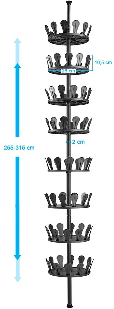 Teleskopický stojan na topánky