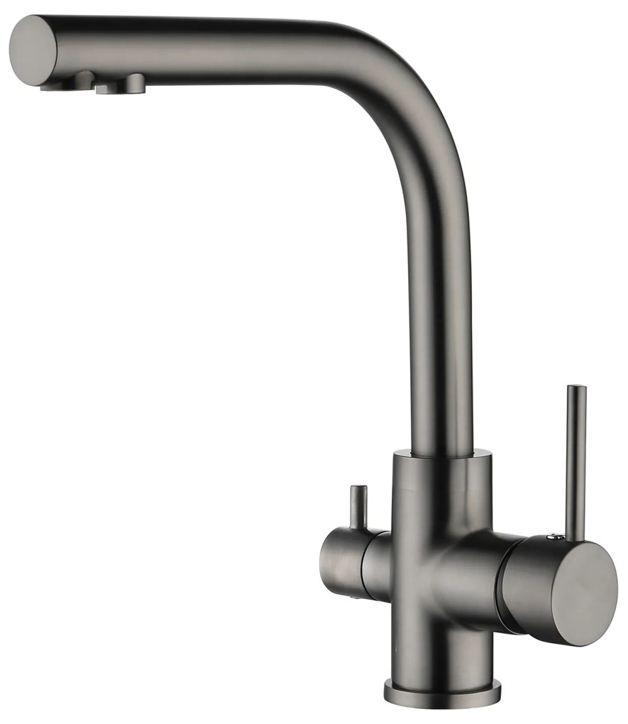Trojcestná drezová vodovodná batéria Aquasanita Akvaduo 2663Long-T (Graphite lesklý) - 2663L-T