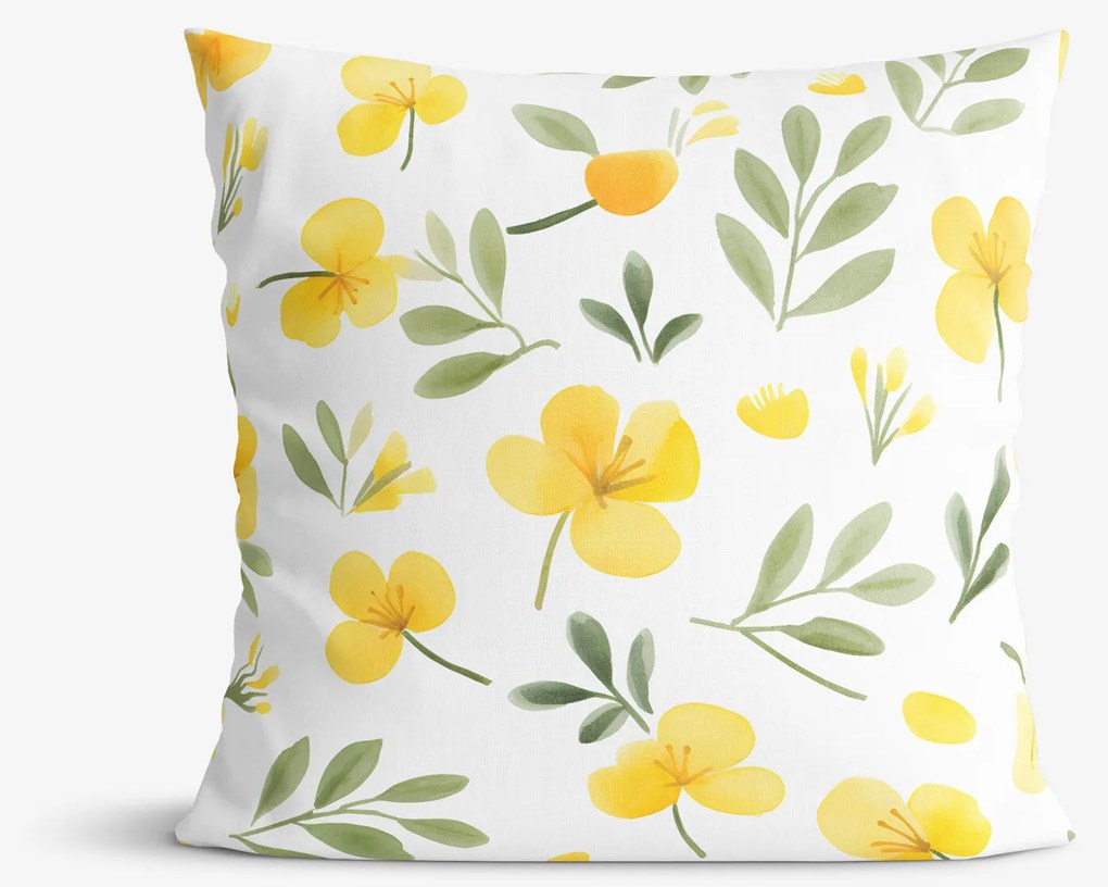 Goldea dekoračná obliečka na vankúš - kvety pupalky 45 x 45 cm