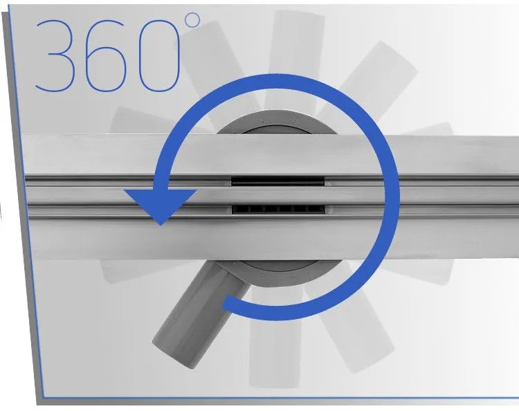 Rea Neo Slim Pro, lineárny odtokový žľab s 360stupňovým sifónom 50cm, nerez, REA-G8749